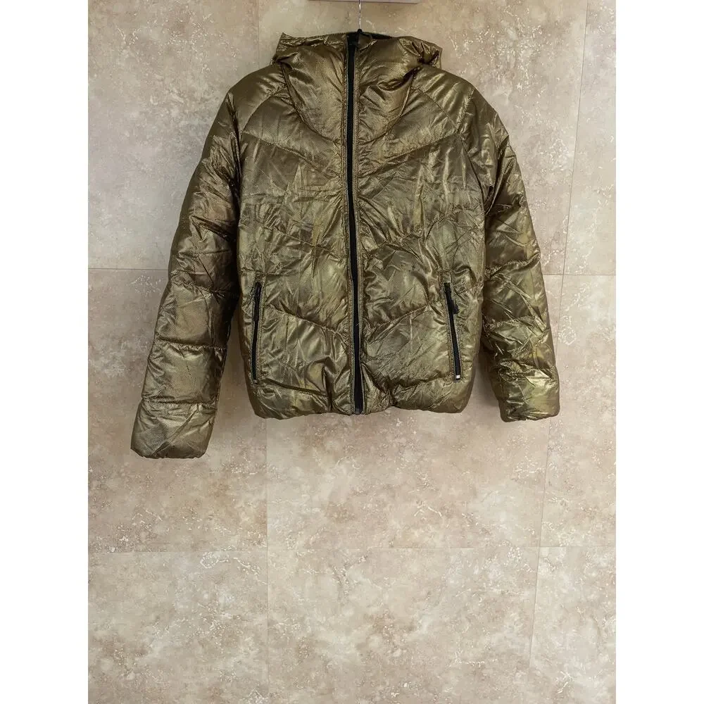 Finger In The Nose Girls Jacket 5XL 16Y Snowdance Down Reversible Ash Black Gold